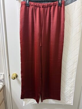 Banana Republic Wide Leg Pants in Deep Red
